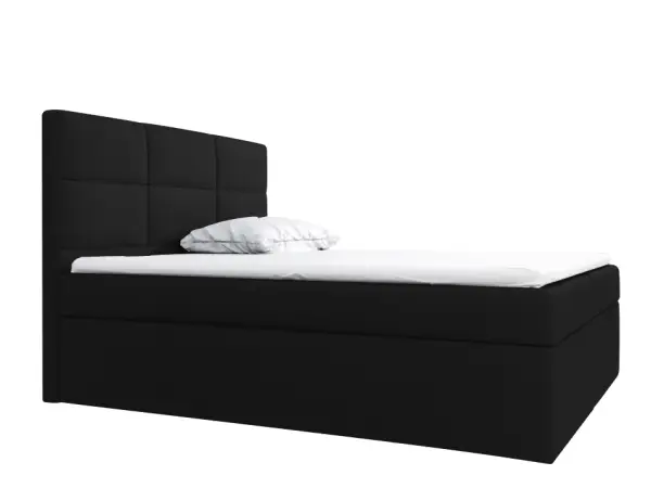 ALAN 2M eleganckie łóżko kontynentalne 140x200 z materacem i pojemnikiem